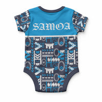 Samoan Warrior Island Heritage Baby Onesie Ocean Island Geometry Blue Style LT9 - Polynesian Pride