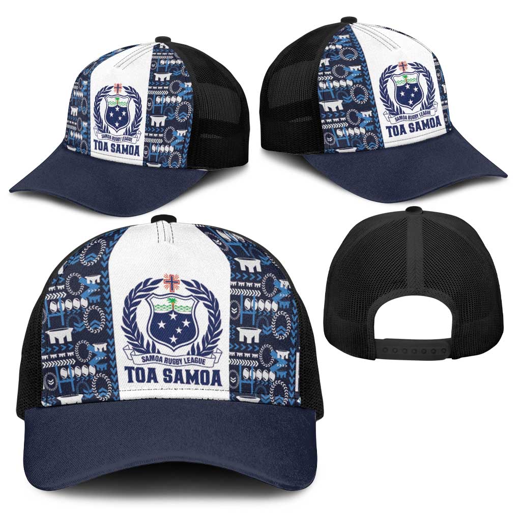 Samoan Warrior Island Heritage Baseball Net Cap Ocean Island Geometry Blue Style LT9 - Polynesian Pride