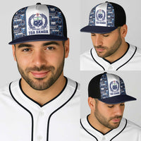 Samoan Warrior Island Heritage Baseball Net Cap Ocean Island Geometry Blue Style LT9 - Polynesian Pride