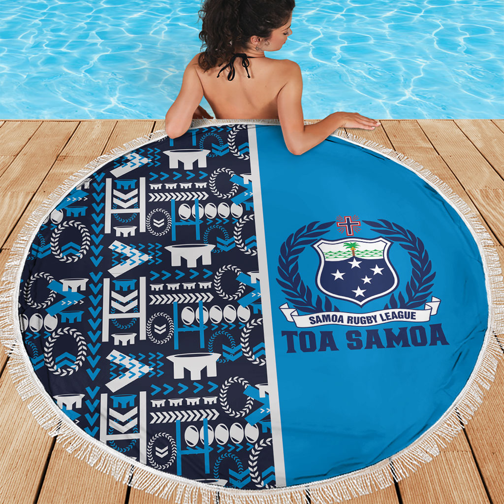 Samoan Warrior Island Heritage Beach Blanket Ocean Island Geometry Blue Style LT9 - Polynesian Pride