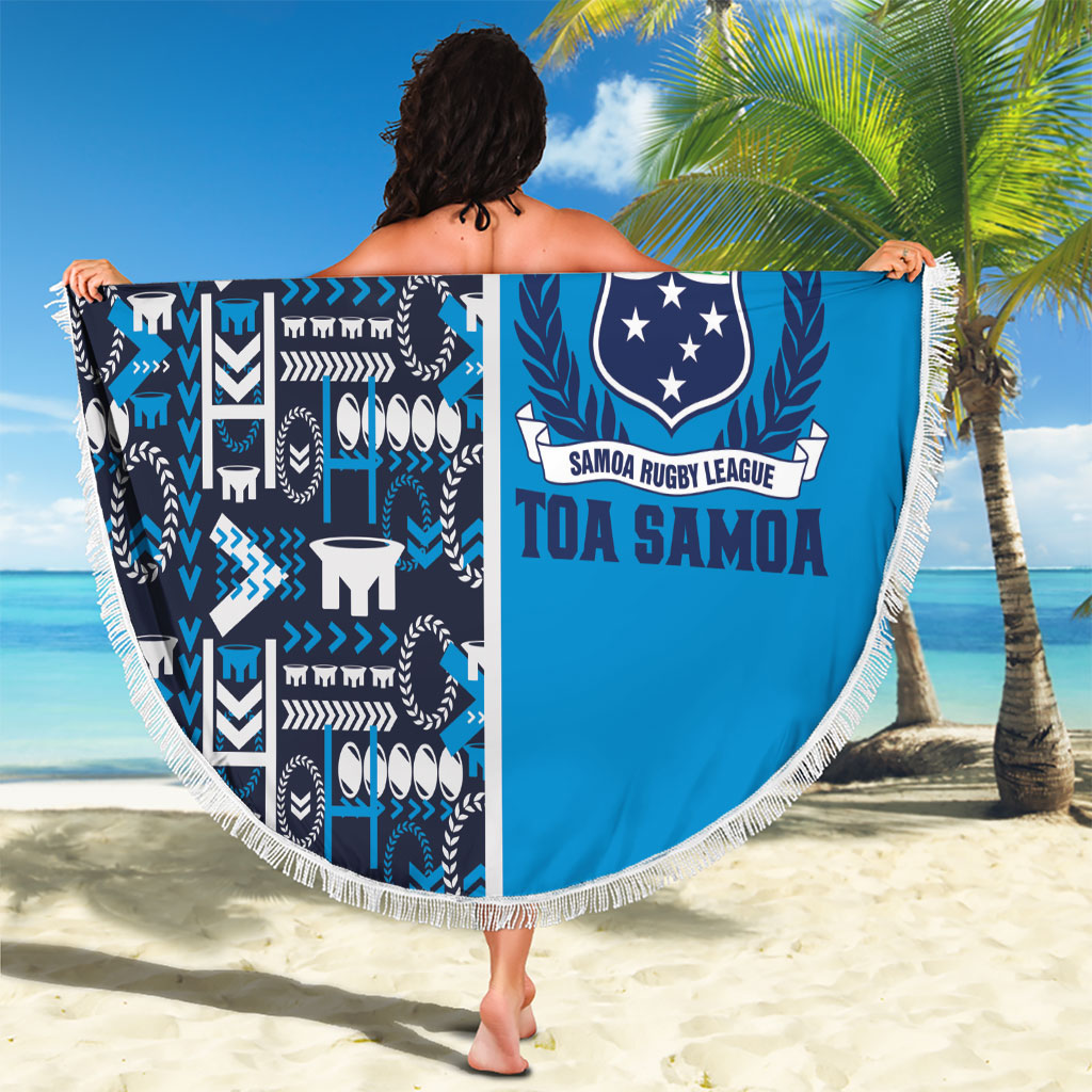 Samoan Warrior Island Heritage Beach Blanket Ocean Island Geometry Blue Style LT9 - Polynesian Pride