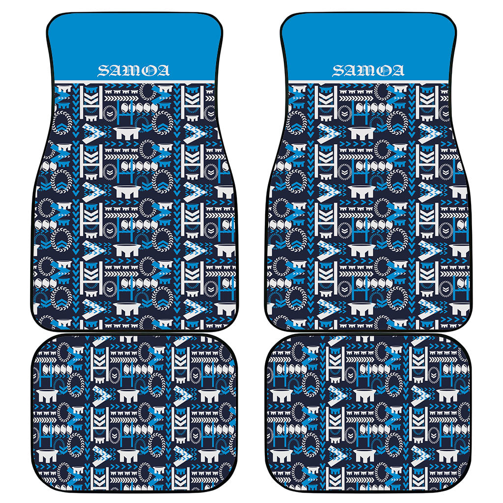 Samoan Warrior Island Heritage Car Mats Ocean Island Geometry Blue Style LT9 - Polynesian Pride