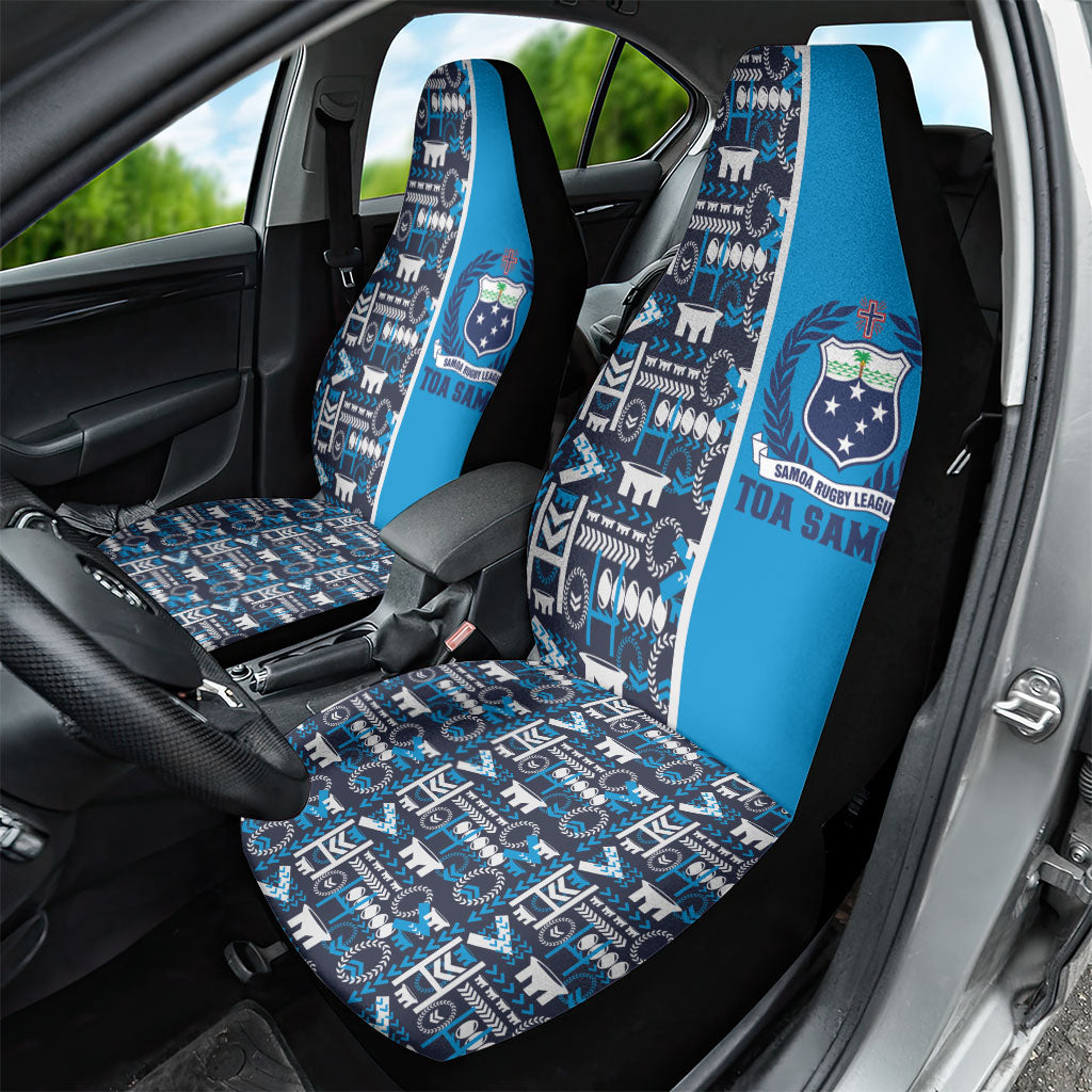 Samoan Warrior Island Heritage Car Seat Cover Ocean Island Geometry Blue Style LT9 - Polynesian Pride
