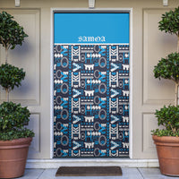 Samoan Warrior Island Heritage Door Cover Ocean Island Geometry Blue Style LT9 Blue - Polynesian Pride