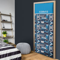 Samoan Warrior Island Heritage Door Cover Ocean Island Geometry Blue Style LT9 - Polynesian Pride