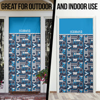 Samoan Warrior Island Heritage Door Cover Ocean Island Geometry Blue Style LT9 - Polynesian Pride