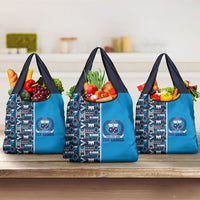 Samoan Warrior Island Heritage Grocery Bag Ocean Island Geometry Blue Style LT9 3-pack One Size Blue - Polynesian Pride