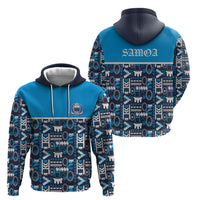 Samoan Warrior Island Heritage Hoodie Ocean Island Geometry Blue Style LT9 - Polynesian Pride
