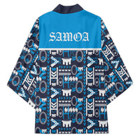 Samoan Warrior Island Heritage Kimono Ocean Island Geometry Blue Style LT9 - Polynesian Pride