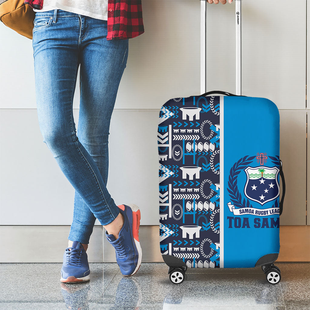 Samoan Warrior Island Heritage Luggage Cover Ocean Island Geometry Blue Style LT9 - Polynesian Pride