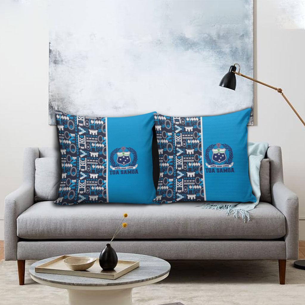 Samoan Warrior Island Heritage Pillow Cover Ocean Island Geometry Blue Style LT9 - Polynesian Pride
