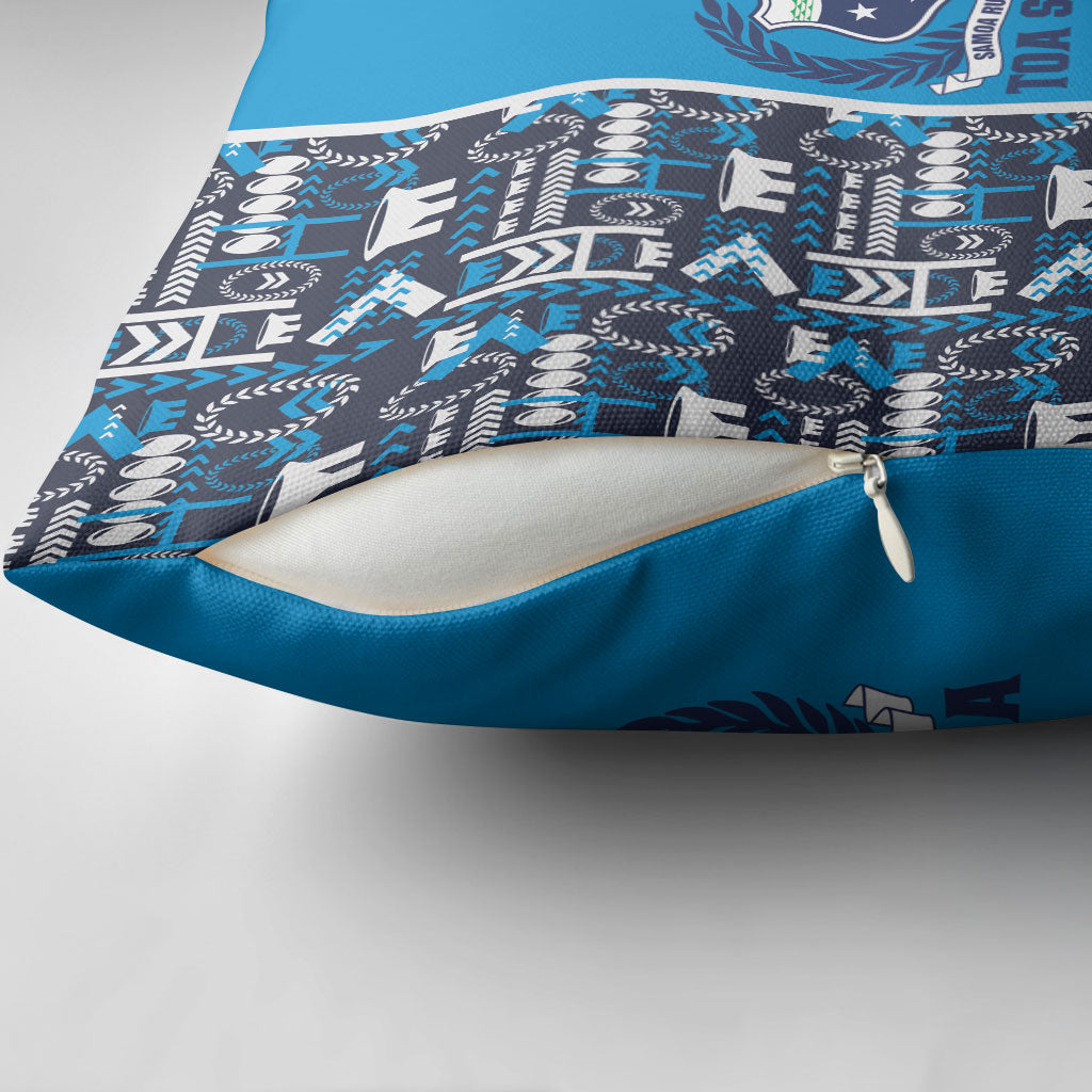 Samoan Warrior Island Heritage Pillow Cover Ocean Island Geometry Blue Style LT9 - Polynesian Pride