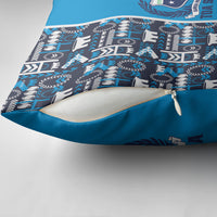 Samoan Warrior Island Heritage Pillow Cover Ocean Island Geometry Blue Style LT9 - Polynesian Pride