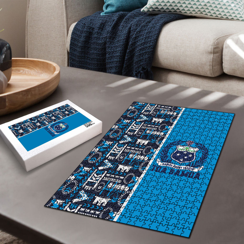 Samoan Warrior Island Heritage Puzzle Ocean Island Geometry Blue Style LT9 - Polynesian Pride