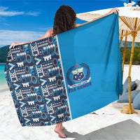 Samoan Warrior Island Heritage Sarong Ocean Island Geometry Blue Style LT9 One Size 44 x 66 inches Blue - Polynesian Pride