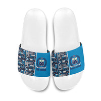 Samoan Warrior Island Heritage Slide Sandals Ocean Island Geometry Blue Style LT9 Blue - Polynesian Pride