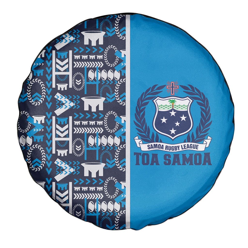 Samoan Warrior Island Heritage Spare Tire Cover Ocean Island Geometry Blue Style LT9 - Polynesian Pride