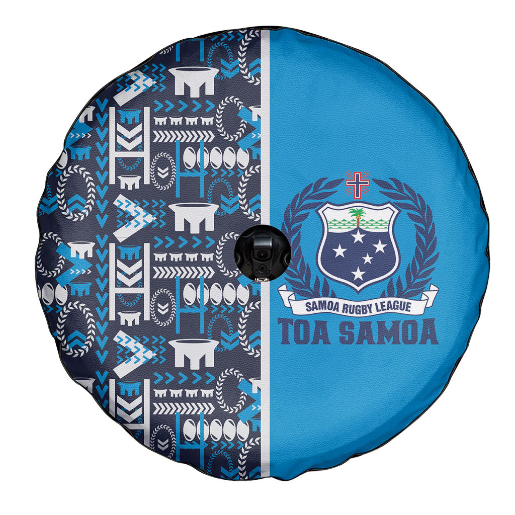 Samoan Warrior Island Heritage Spare Tire Cover Ocean Island Geometry Blue Style LT9 - Polynesian Pride