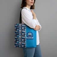 Samoan Warrior Island Heritage Tote Bag Ocean Island Geometry Blue Style LT9 - Polynesian Pride
