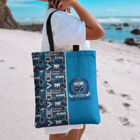 Samoan Warrior Island Heritage Tote Bag Ocean Island Geometry Blue Style LT9 - Polynesian Pride