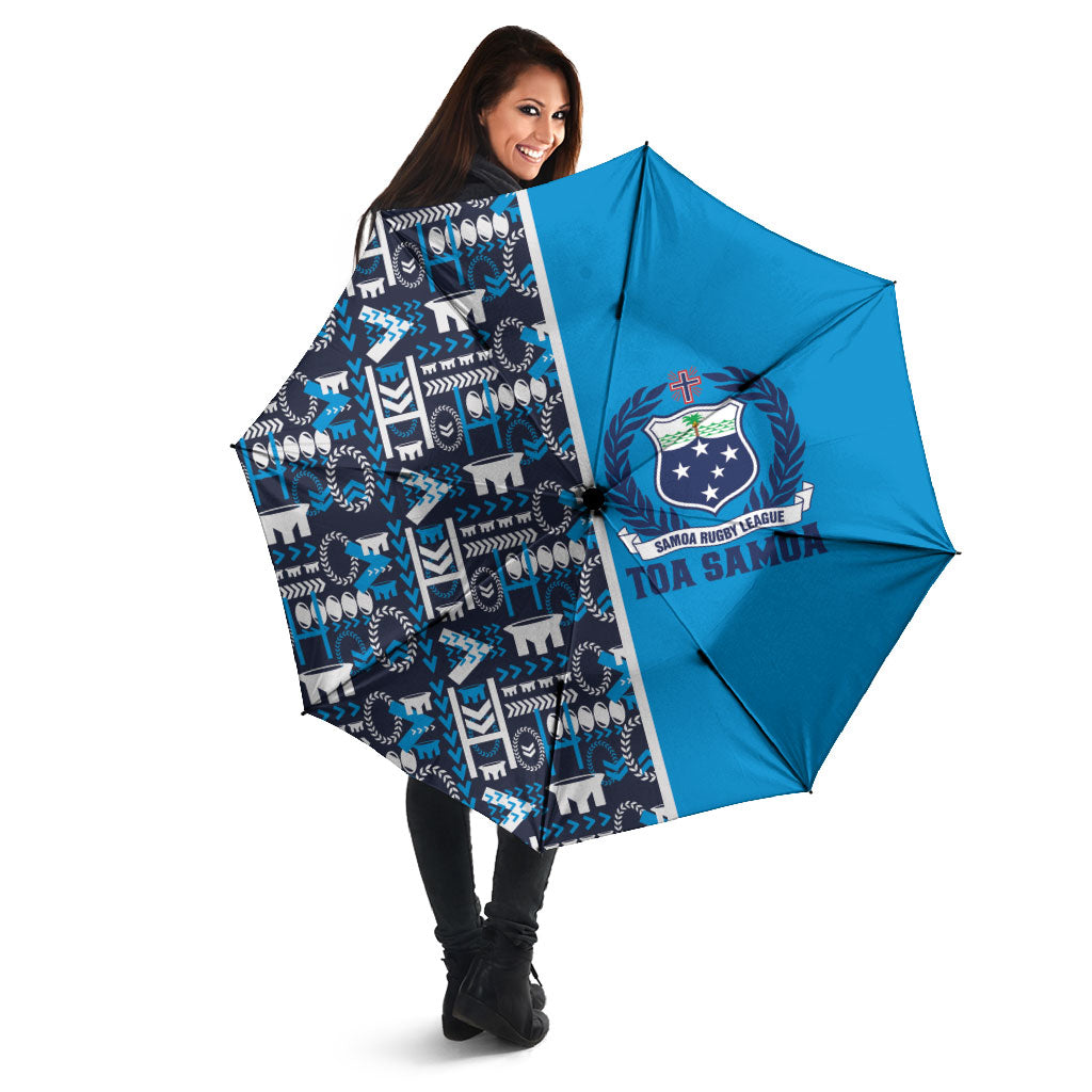Samoan Warrior Island Heritage Umbrella Ocean Island Geometry Blue Style LT9 - Polynesian Pride