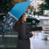 Samoan Warrior Island Heritage Umbrella Ocean Island Geometry Blue Style LT9 - Polynesian Pride