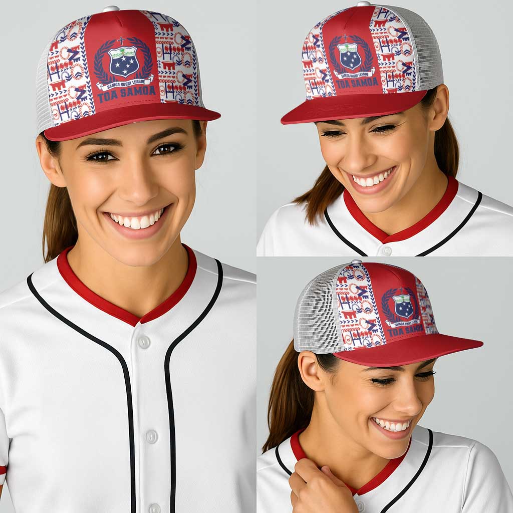 Samoan Warrior Island Heritage Baseball Net Cap Ocean Island Geometry Red Style LT9 - Polynesian Pride