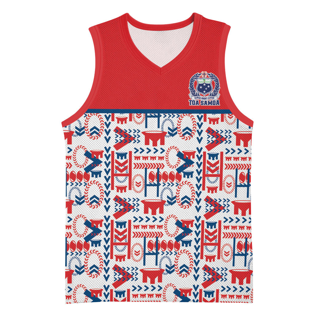 Samoan Warrior Island Heritage Basketball Jersey Ocean Island Geometry Red Style LT9 Unisex Red - Polynesian Pride