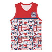 Samoan Warrior Island Heritage Basketball Jersey Ocean Island Geometry Red Style LT9 Unisex Red - Polynesian Pride