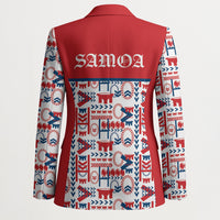Samoan Warrior Island Heritage Blazer Ocean Island Geometry Red Style LT9 - Polynesian Pride