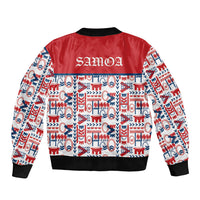 Samoan Warrior Island Heritage Bomber Jacket Ocean Island Geometry Red Style LT9 - Polynesian Pride