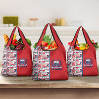 Samoan Warrior Island Heritage Grocery Bag Ocean Island Geometry Red Style LT9 3-pack One Size Red - Polynesian Pride