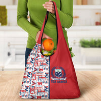 Samoan Warrior Island Heritage Grocery Bag Ocean Island Geometry Red Style LT9 - Polynesian Pride