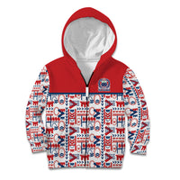 Samoan Warrior Island Heritage Kid Hoodie Ocean Island Geometry Red Style LT9 Zip Hoodie Red - Polynesian Pride