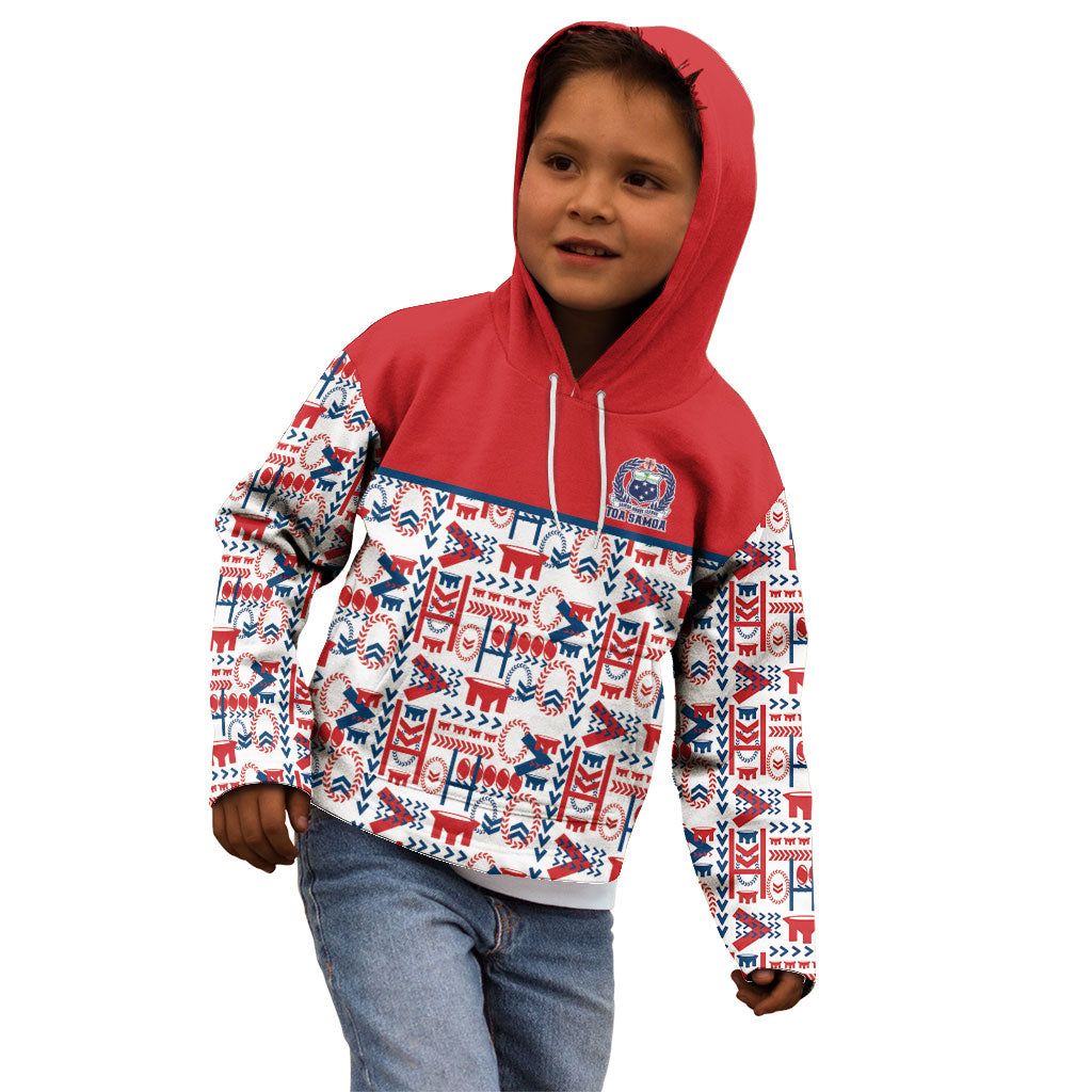 Samoan Warrior Island Heritage Kid Hoodie Ocean Island Geometry Red Style LT9 - Polynesian Pride
