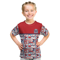 Samoan Warrior Island Heritage Kid T Shirt Ocean Island Geometry Red Style LT9 Red - Polynesian Pride