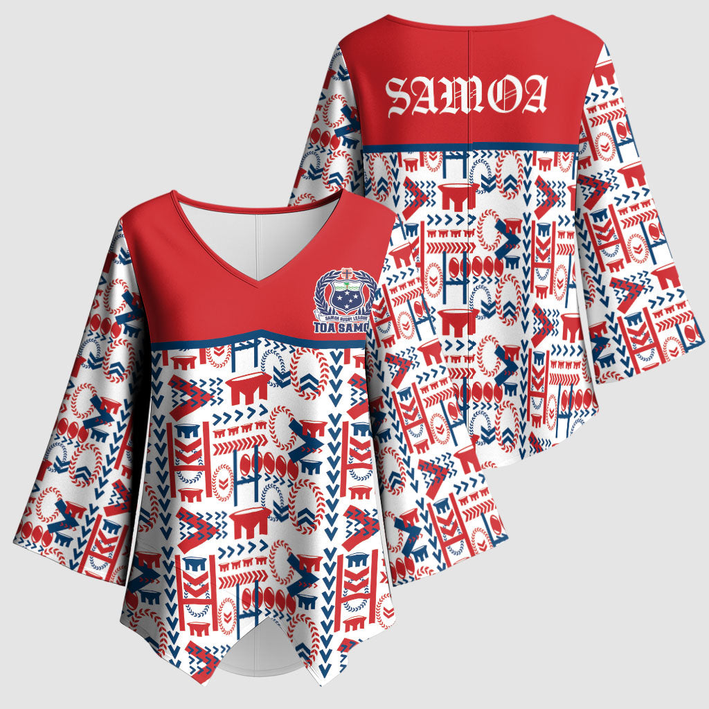 Samoan Warrior Island Heritage Kimono Sleeve Blouse Ocean Island Geometry Red Style LT9 - Polynesian Pride
