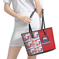 Samoan Warrior Island Heritage Leather Tote Bag Ocean Island Geometry Red Style LT9 - Polynesian Pride