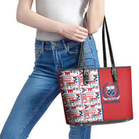 Samoan Warrior Island Heritage Leather Tote Bag Ocean Island Geometry Red Style LT9 - Polynesian Pride