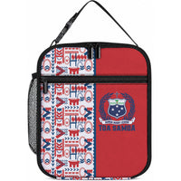 Samoan Warrior Island Heritage Lunch Bag Ocean Island Geometry Red Style LT9 10.2 × 8.3 × 4.3 inch Red - Polynesian Pride