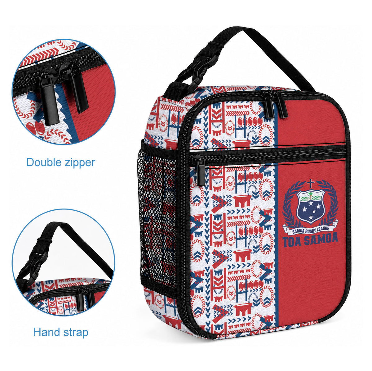 Samoan Warrior Island Heritage Lunch Bag Ocean Island Geometry Red Style LT9 - Polynesian Pride