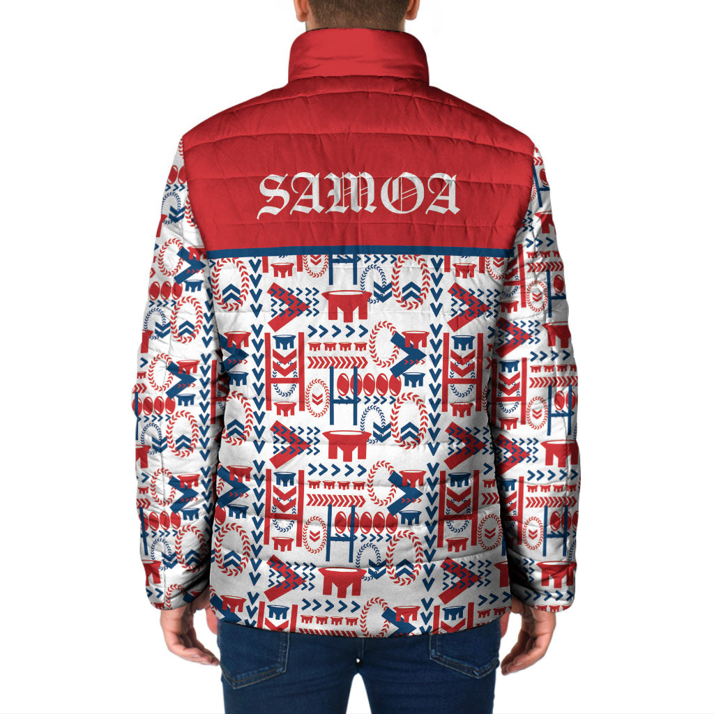Samoan Warrior Island Heritage Padded Jacket Ocean Island Geometry Red Style LT9 - Polynesian Pride