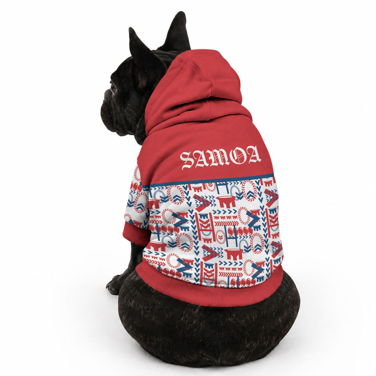 Samoan Warrior Island Heritage Pet Hoodie Ocean Island Geometry Red Style LT9 - Polynesian Pride