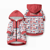 Samoan Warrior Island Heritage Pet Hoodie Ocean Island Geometry Red Style LT9 Zip-up Red - Polynesian Pride