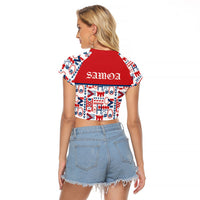 Samoan Warrior Island Heritage Raglan Cropped T Shirt Ocean Island Geometry Red Style LT9 - Polynesian Pride