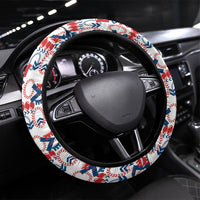 Samoan Warrior Island Heritage Steering Wheel Cover Ocean Island Geometry Red Style LT9 Universal Fit Red - Polynesian Pride