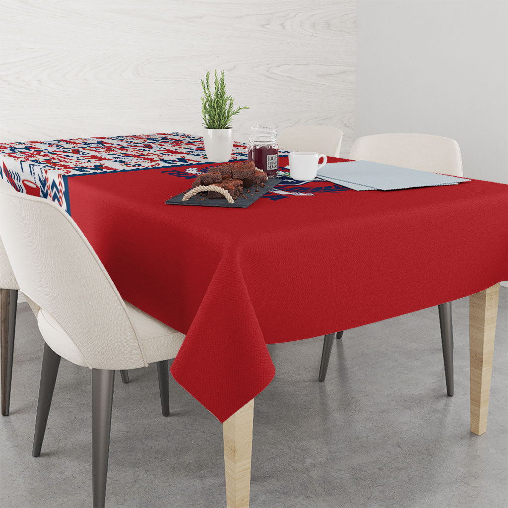 Samoan Warrior Island Heritage Tablecloth Ocean Island Geometry Red Style LT9 - Polynesian Pride