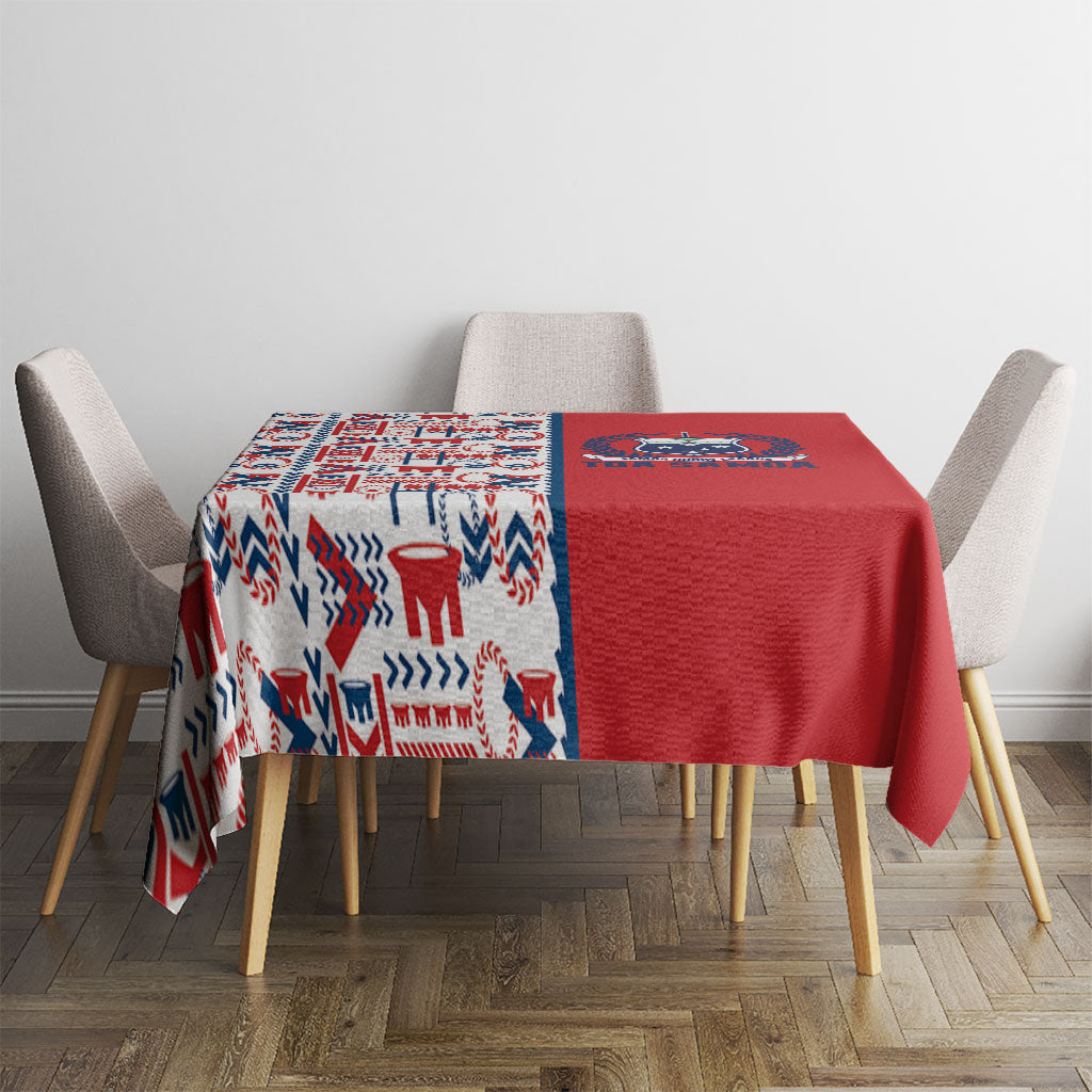 Samoan Warrior Island Heritage Tablecloth Ocean Island Geometry Red Style LT9 - Polynesian Pride