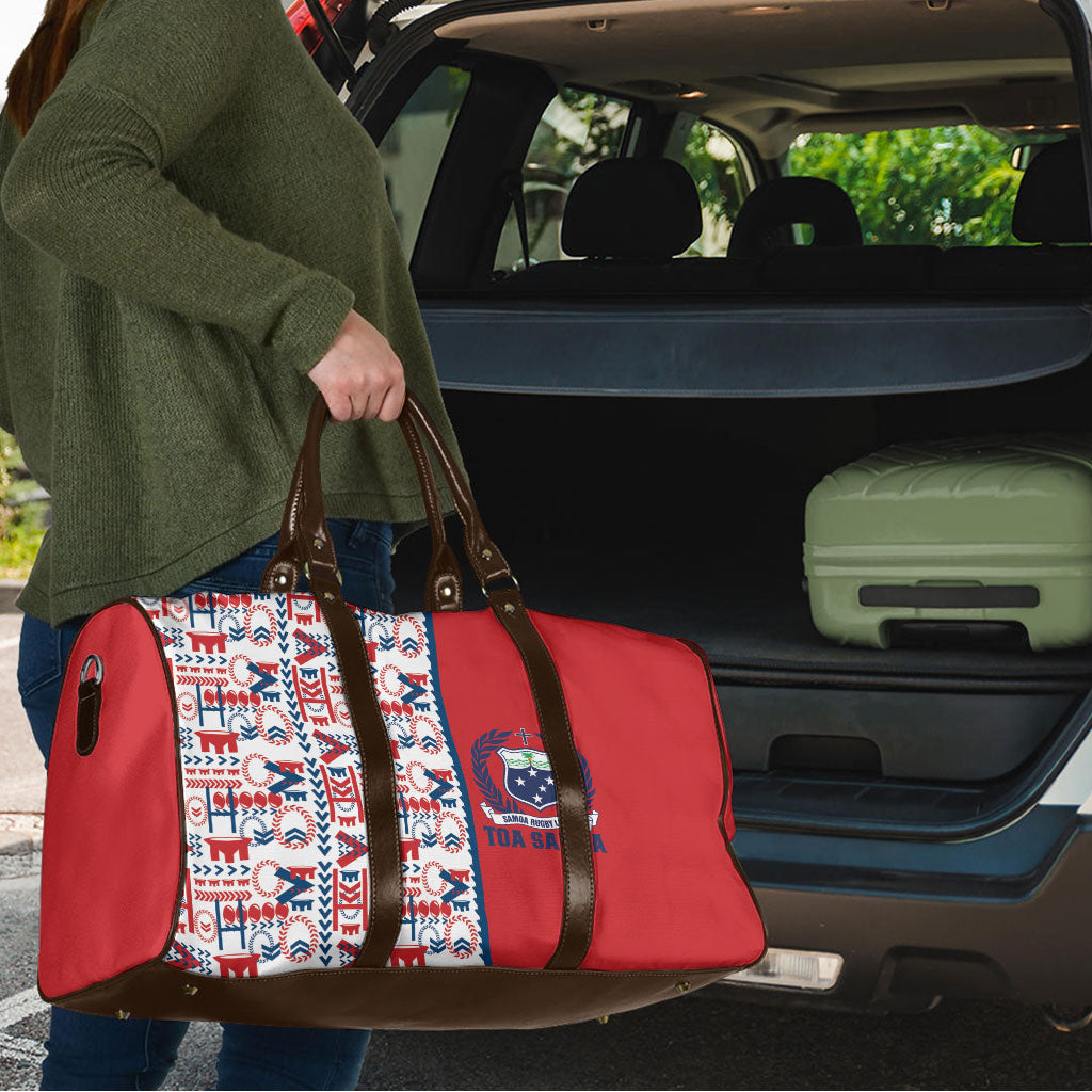 Samoan Warrior Island Heritage Travel Bag Ocean Island Geometry Red Style LT9 - Polynesian Pride