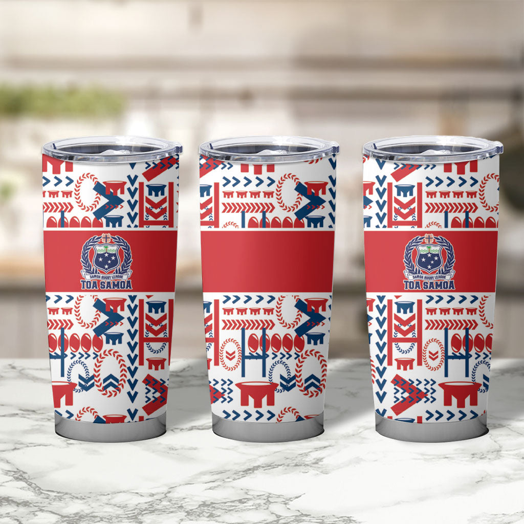 Samoan Warrior Island Heritage Tumbler Cup Ocean Island Geometry Red Style LT9 - Polynesian Pride
